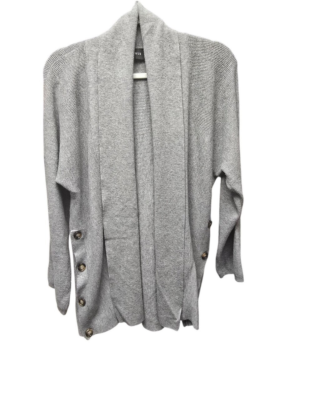 CYRUS Light Gray Open-Front Shawl Button-Accent Women's Sweater SZ.S. NWT